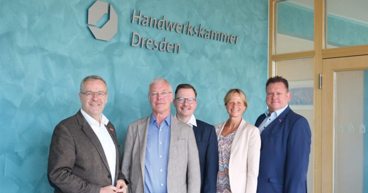 Formand Niels Techen besøgte Handwerkskammer Dresden.